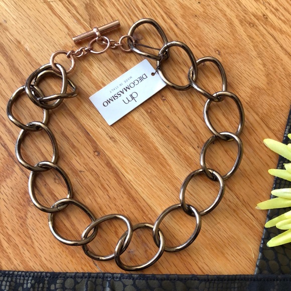 🌺 Diego Massimo Italy Bronze Toggle Necklace - Picture 2 of 8